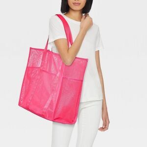 Pink Mesh Beach Tote Bag New!
